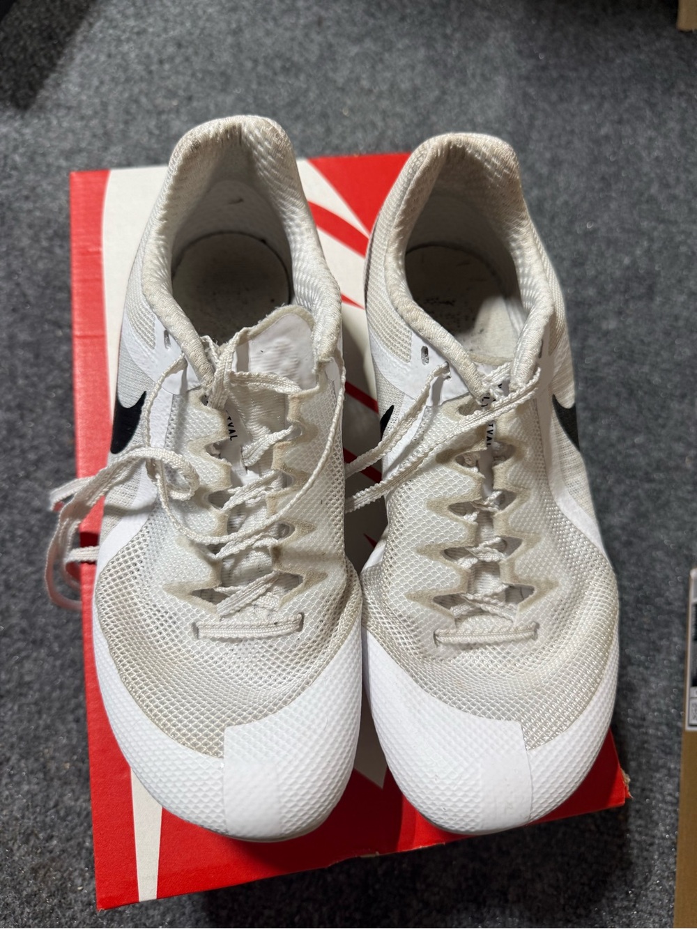 Nike White and Black Track Spike Shoes